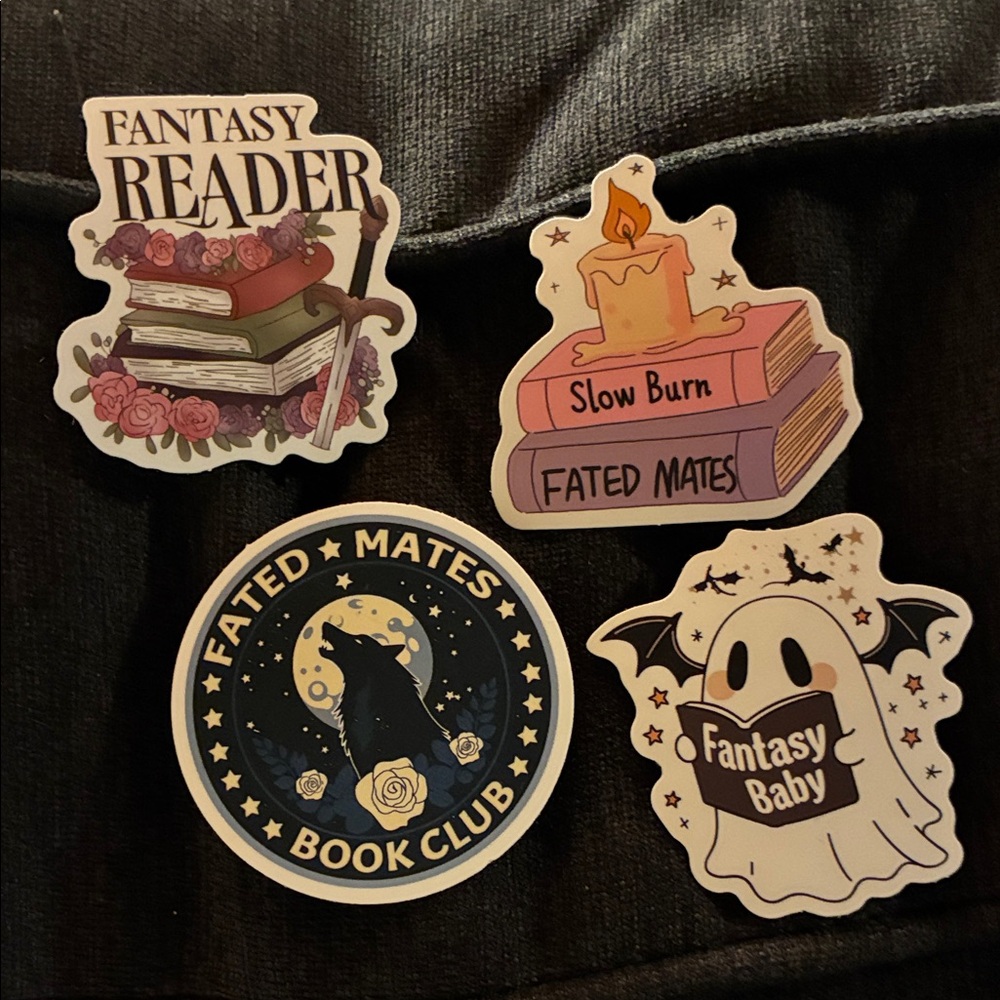 Fantasy Reader & Fated Mates Sticker Pack — Bookish Gothic Cute